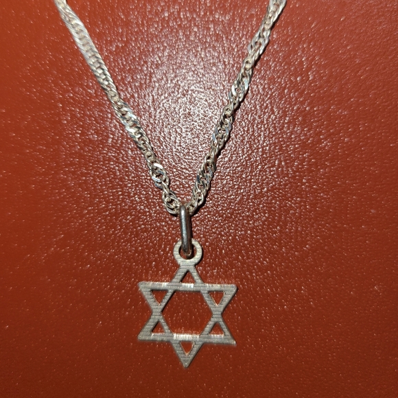 Star of David / magen David pendant and chain silver 925 Italy - Picture 5 of 15
